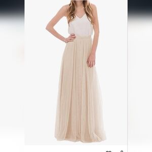 Elegant Cream Maxi Skirt